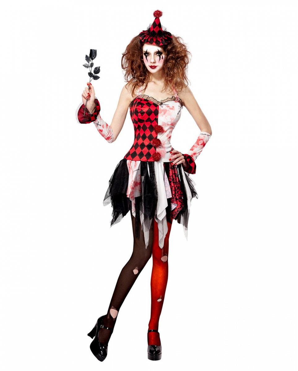 Horror Harlekin Kostüm für Damen bestellen XL von Karneval Universe