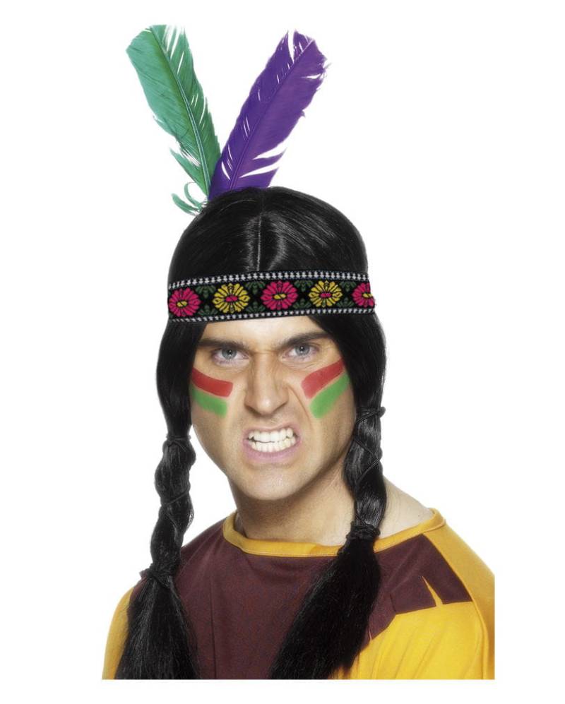 Indianer Kopfschmuck mit 2 Federn für Karneval & Fasching von Karneval Universe