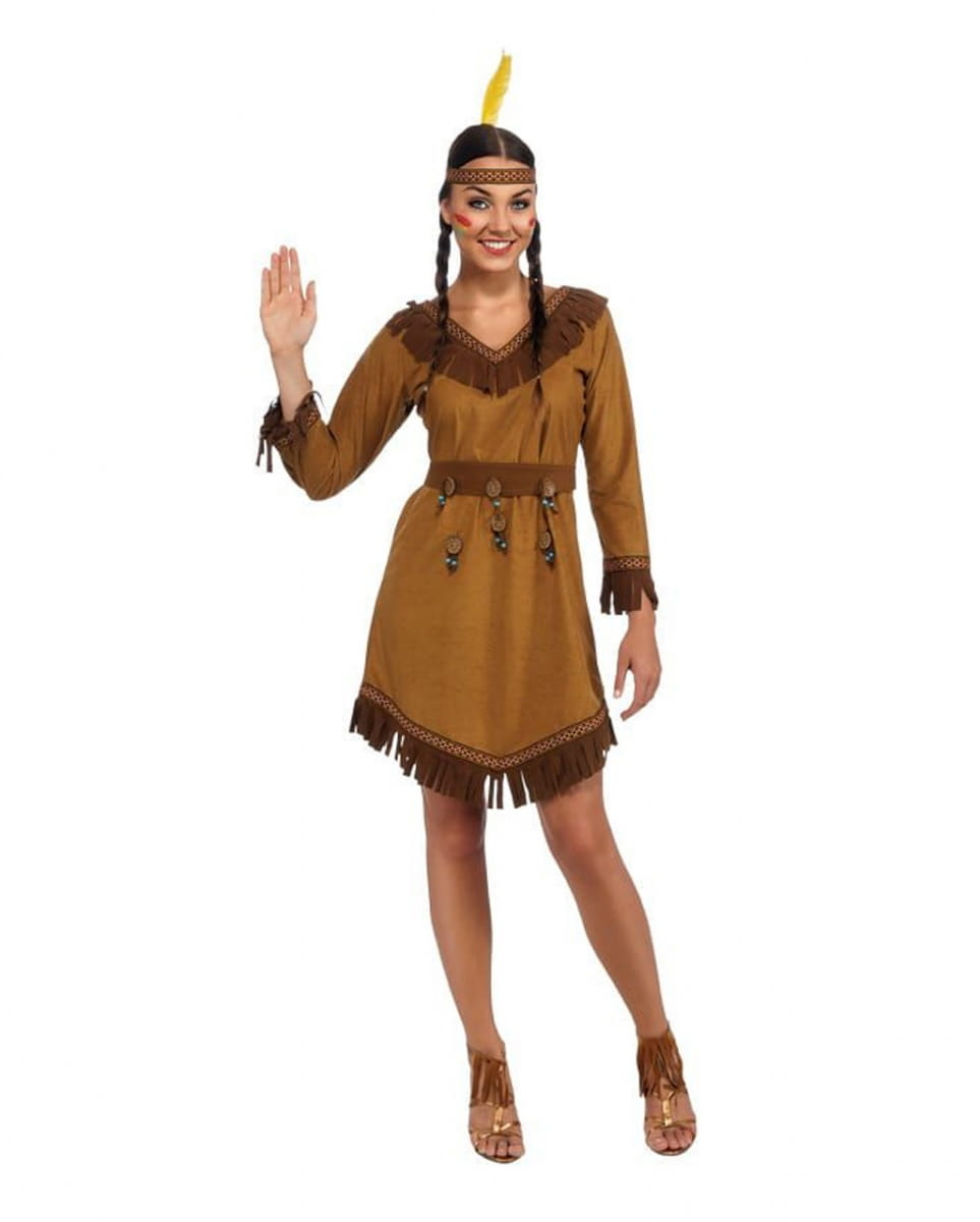 Indianerin Kostüm mit Fransen für Fasching & Karneval von Karneval Universe