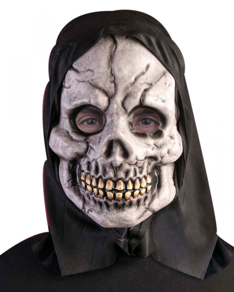 Kapuzen Skelett Maske als Halloween Accessoire von Karneval Universe
