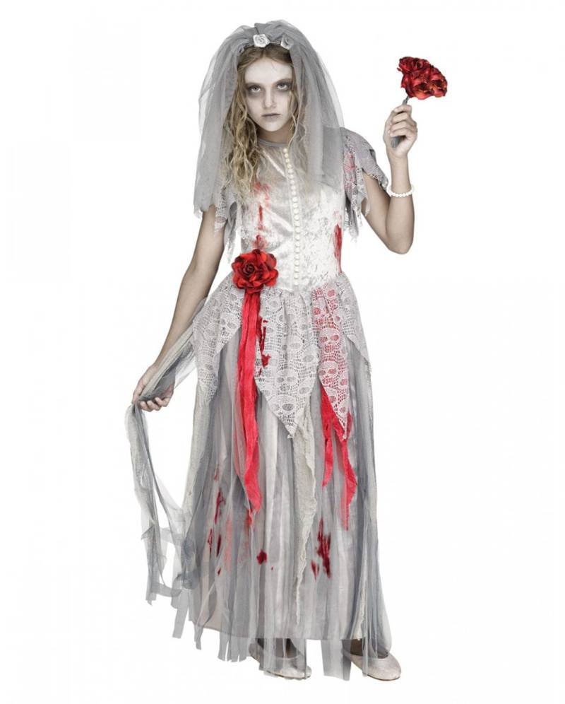 Kinderkostüm Zombie Braut für Halloween XL von Karneval Universe