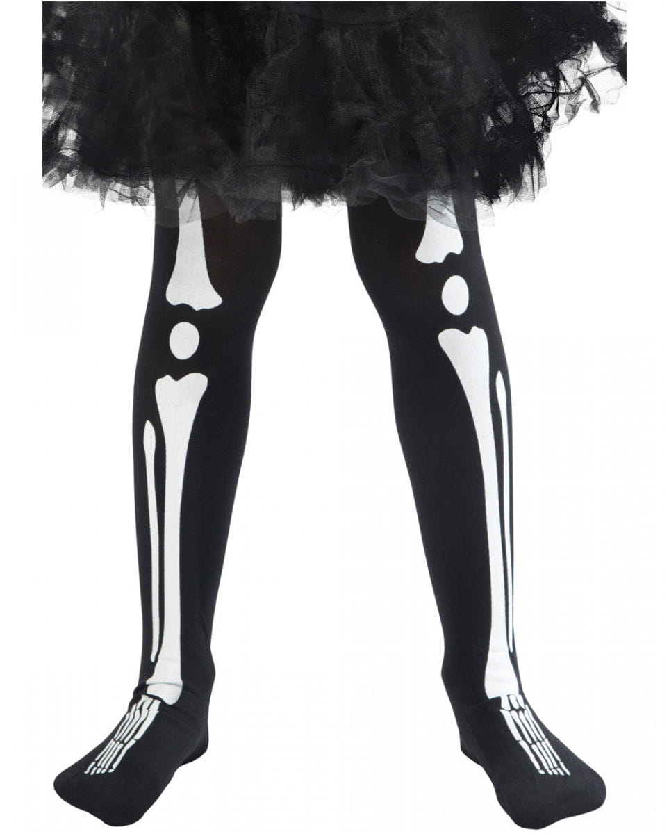 Kinderstrumpfhose Skelett für Fasching & Halloween von Karneval Universe