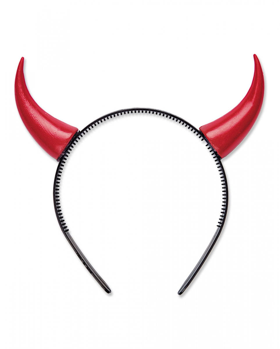 Kleine rote Teufelshörner Halloween Haarreif von Karneval Universe