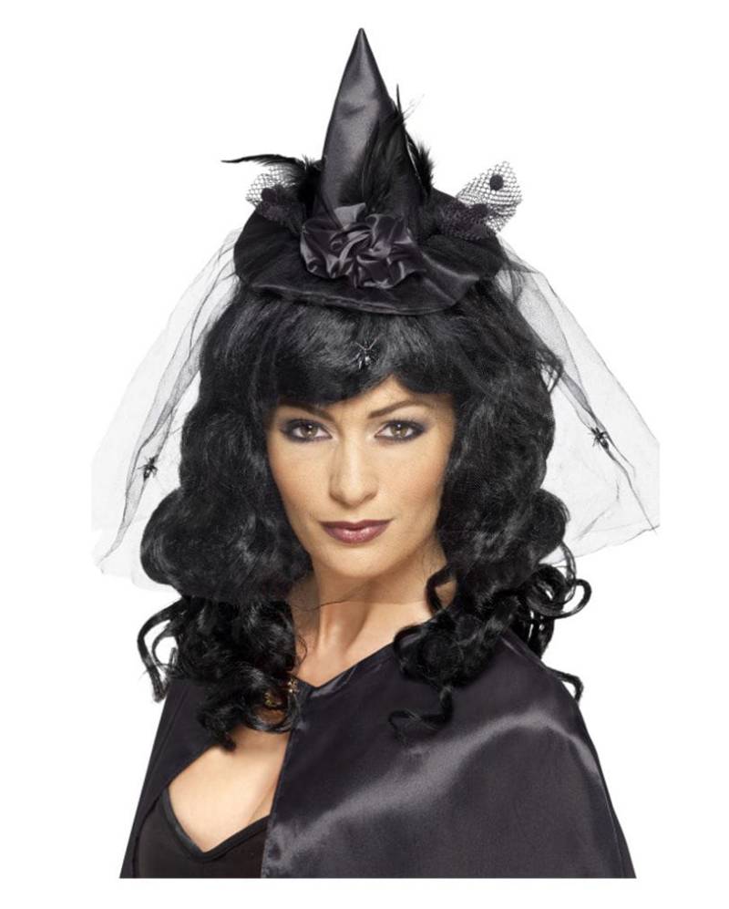Kleiner Hexenhut mit Haarreif für Halloween & Fasching von Karneval Universe