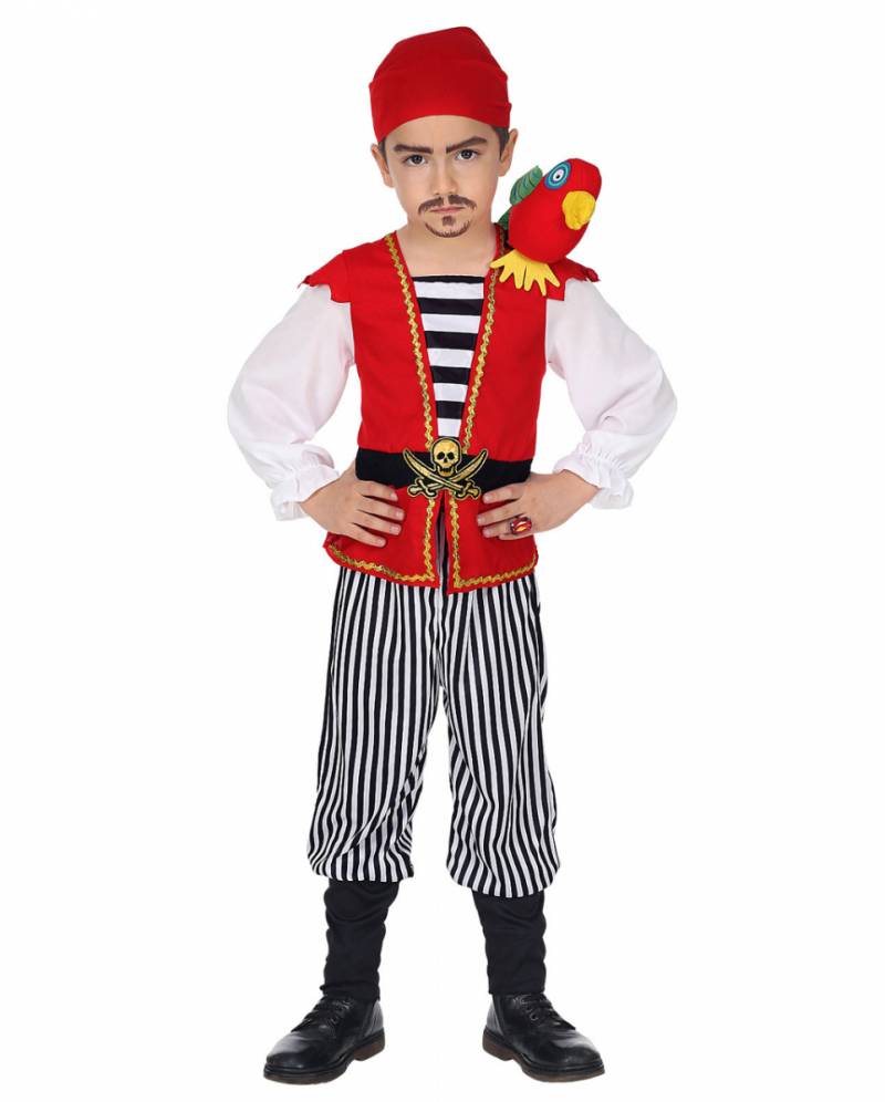 Kleiner Pirat Kinderkostüm mit Papagei für Fasching XXS/104 von Karneval Universe