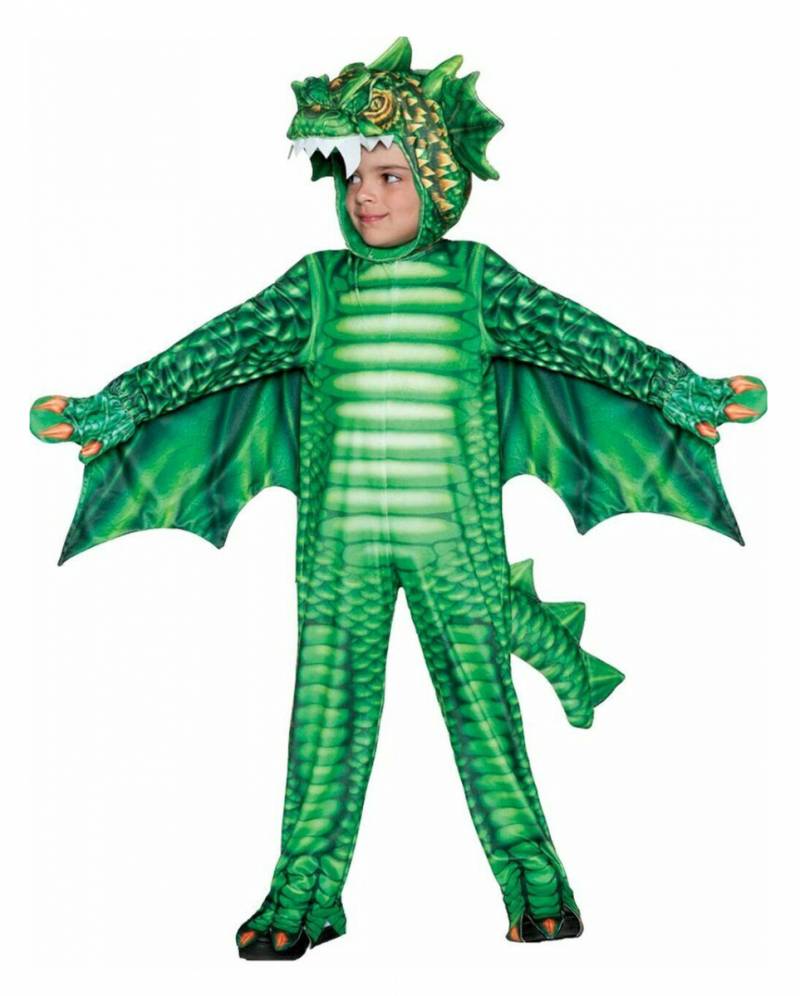 Kleinkinder Kostüm grüner Drache  für Karneval M (18-24 Monate) von Karneval Universe