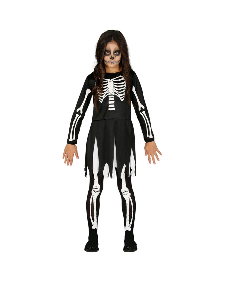 Knochen Mädchen Kinder Kostüm für Halloween ? 5-6 Jahre von Karneval Universe