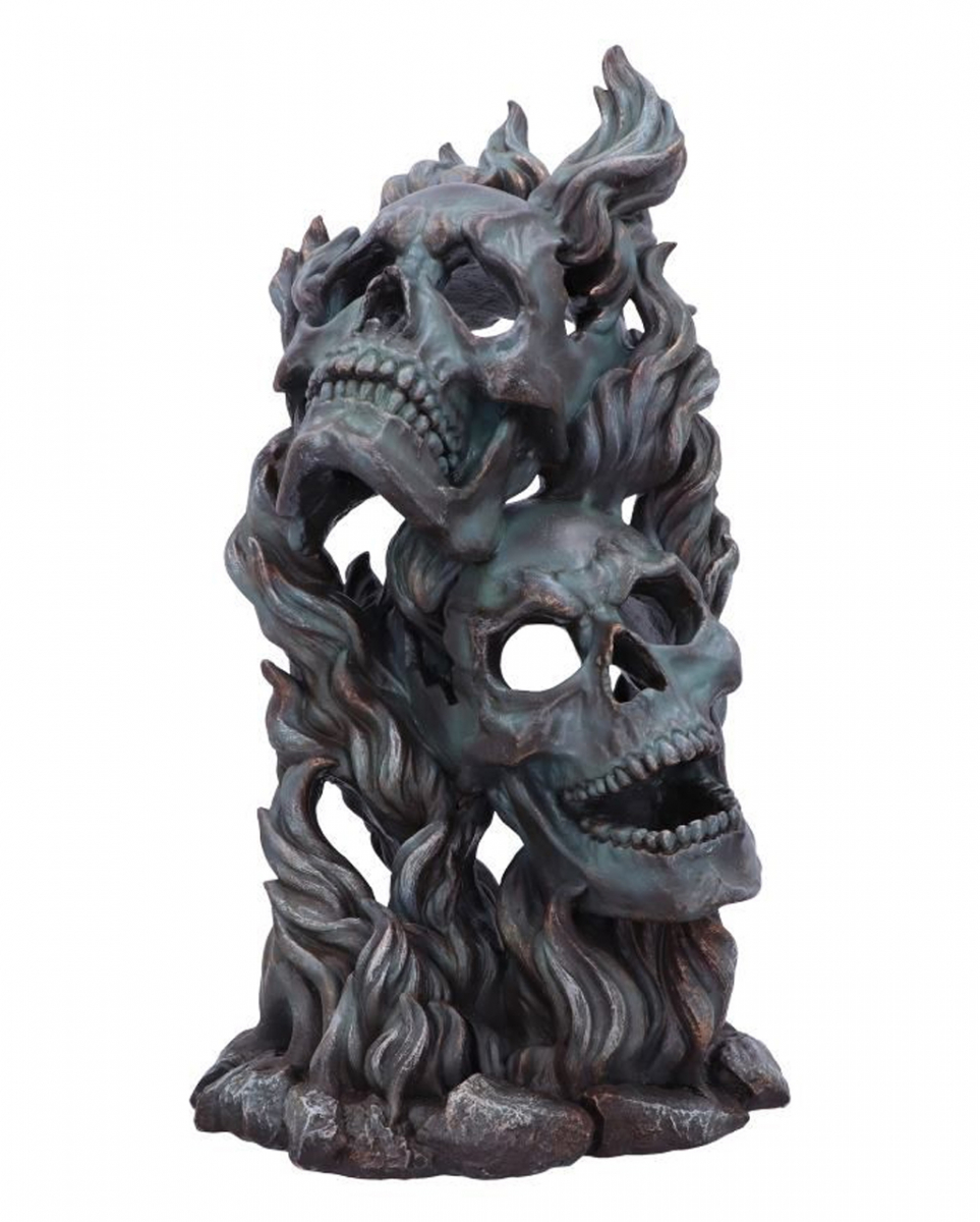 Komödie & Tragödie Totenkopf Skulptur 33,5cm  Gothic Tischdeko von Karneval Universe