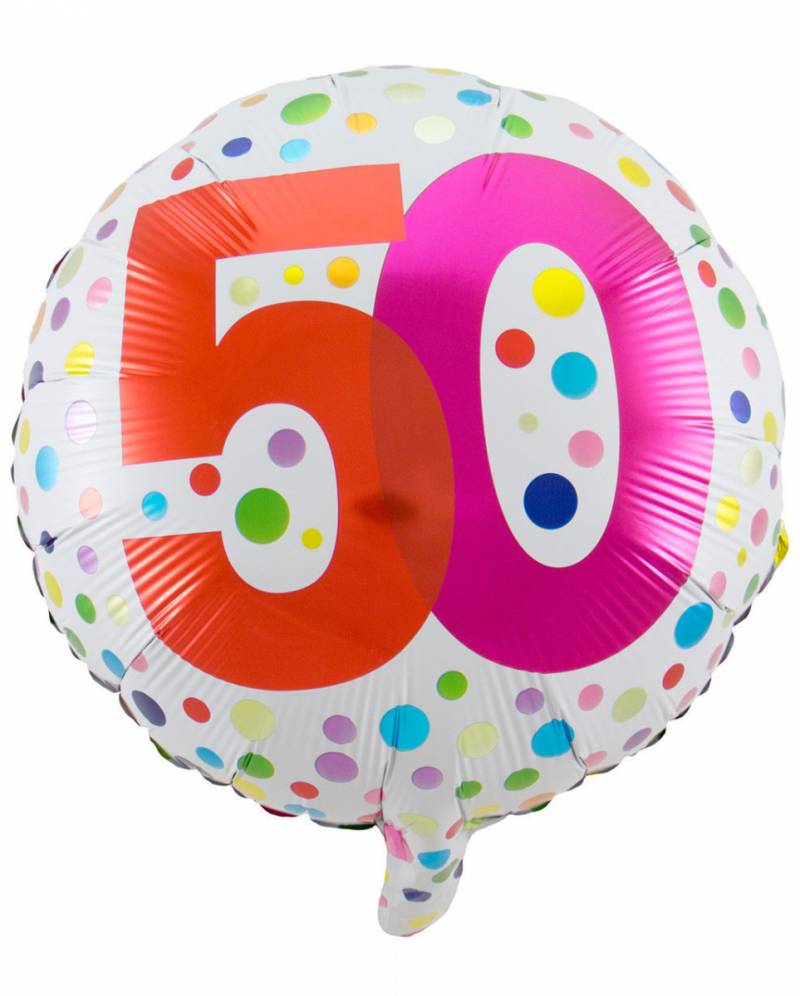 Konfetti 50. Geburtstag Folienballon als Geschenk von Karneval Universe