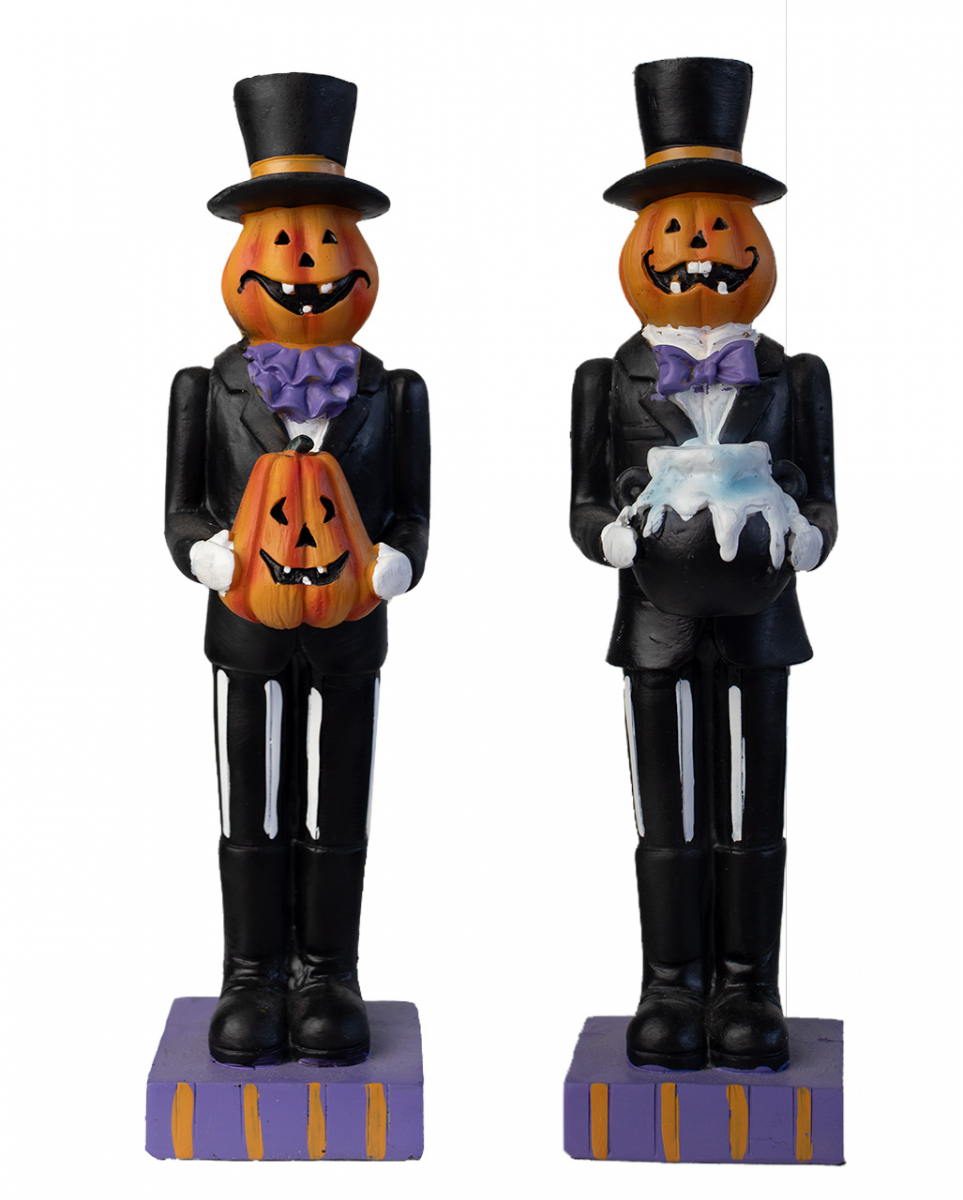 Kürbis Figur mit Zylinder und Anzug  Dekofigur von Karneval Universe