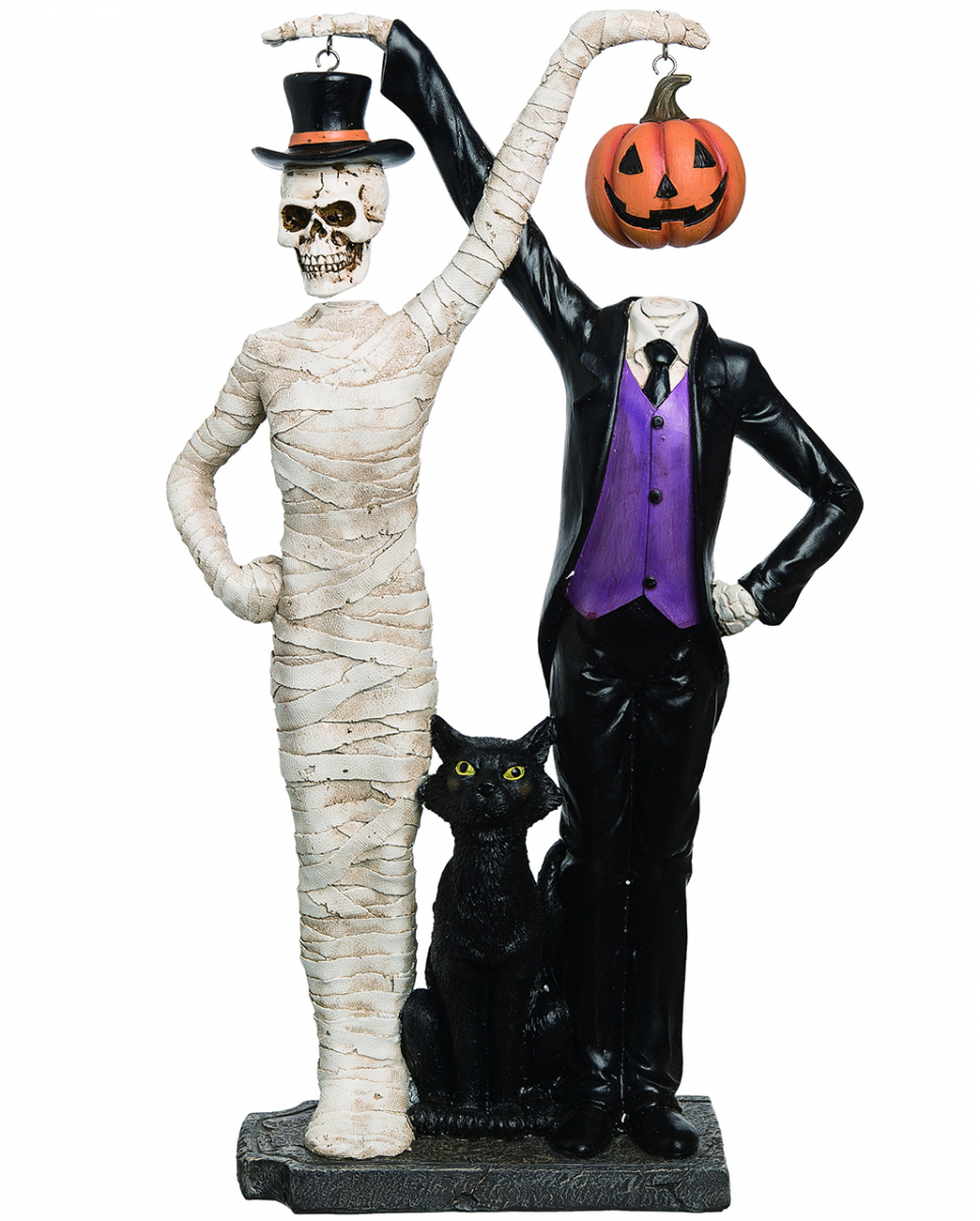 Kürbis & Mumie Skelett Gentleman Dekofigur 48cm ✯ von Karneval Universe