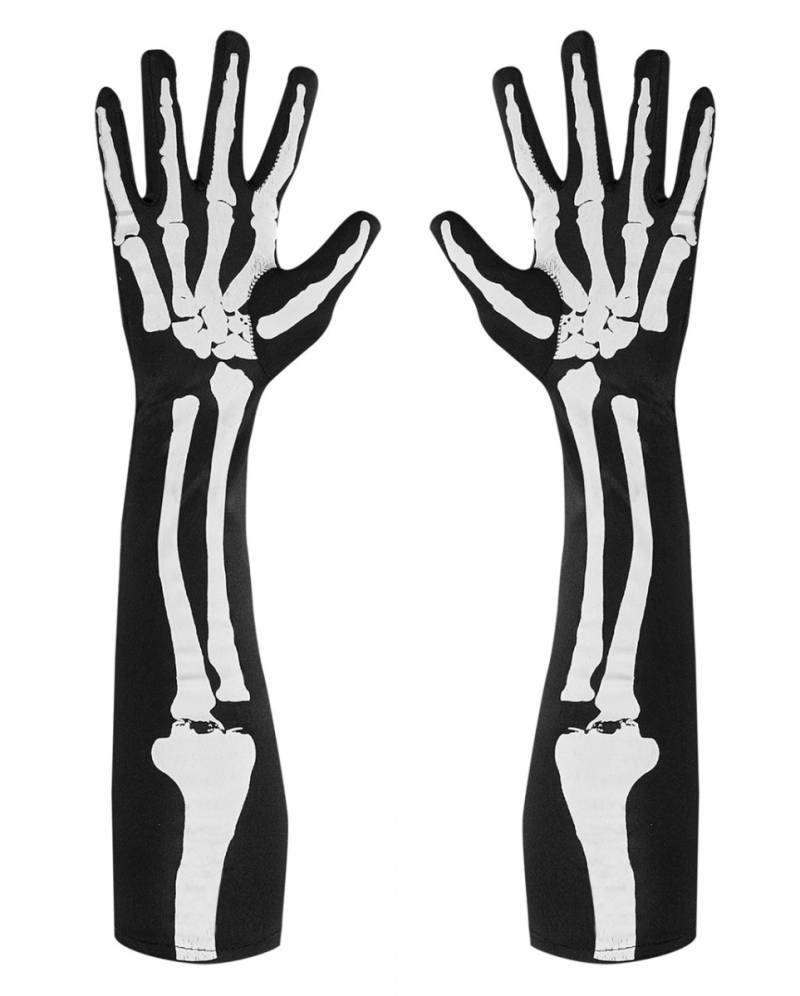 Lange Skelett Handschuhe  Accessoire von Karneval Universe