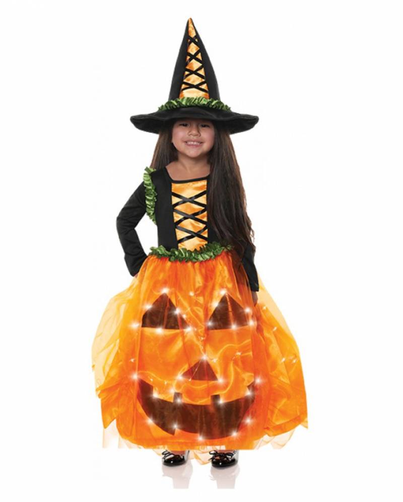 Leuchtendes Kürbis Prinzessin Kinder Kostüm ordern M (6-8 Jahre) von Karneval Universe