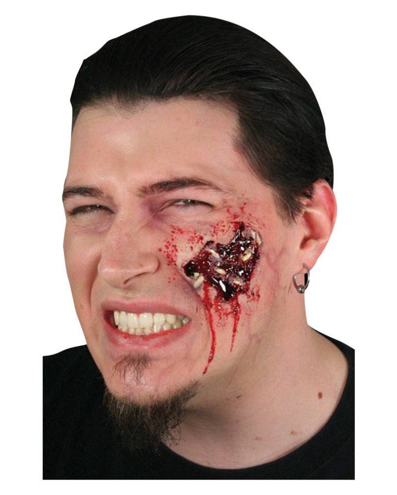 Madenfraß Latexwunde für Halloween von Karneval Universe