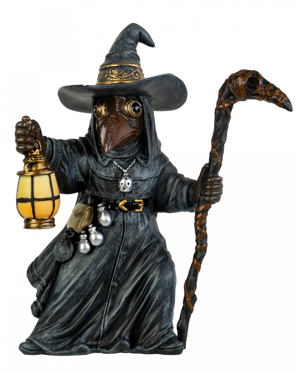 Miasma Pestdoktor Dekofigur mit Stab 14cm  Gothic Deko von Karneval Universe