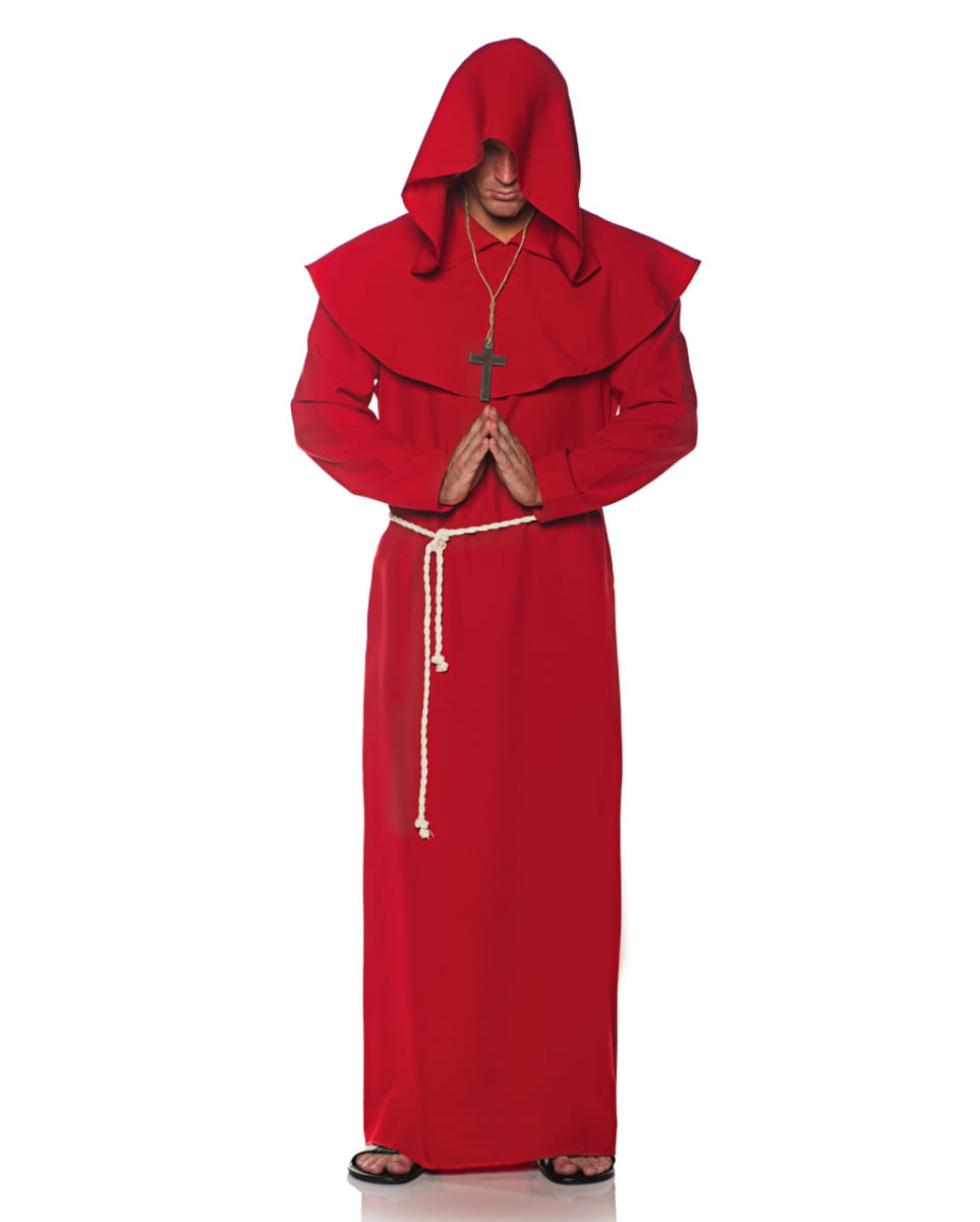 Mönchsrobe Männerkostüm rot  Kirchen Verkleidung XXL von Karneval Universe