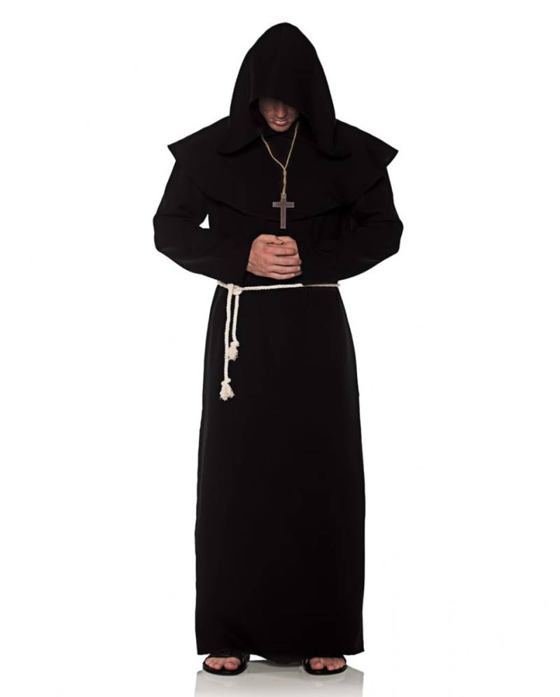 Mönchsrobe Männerkostüm schwarz  Kloster Kostüm XXL von Karneval Universe
