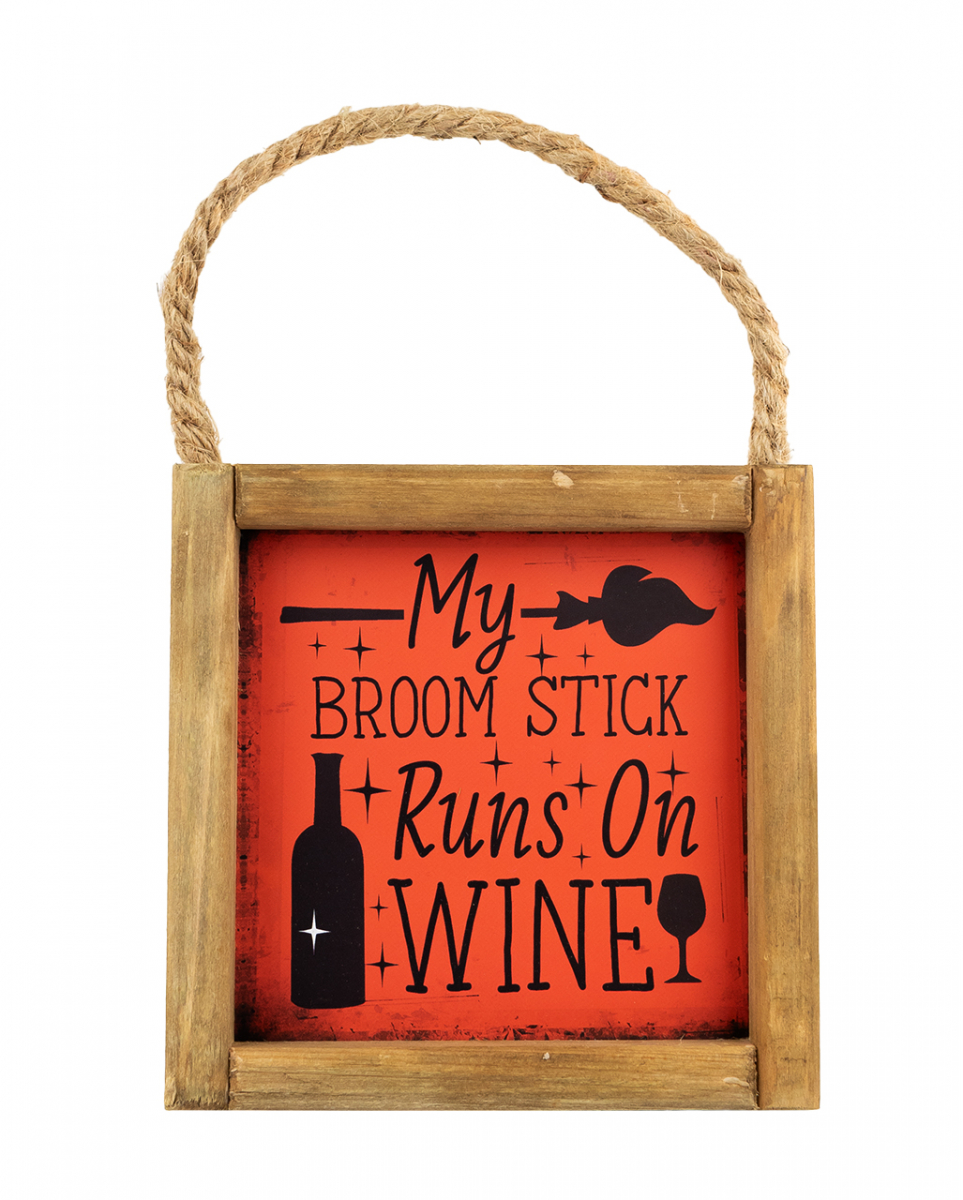 My Broom Stick Runs On Wine Halloween Wandbild 15cm ➔ von Karneval Universe