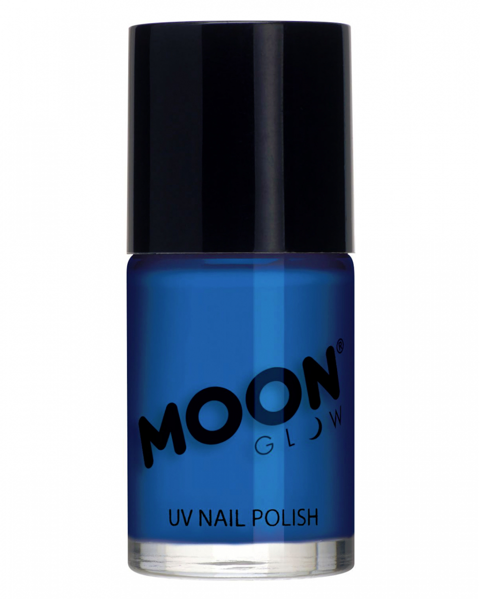 Neon Blauer UV Nagellack als Halloween Make-up Zubehör von Karneval Universe