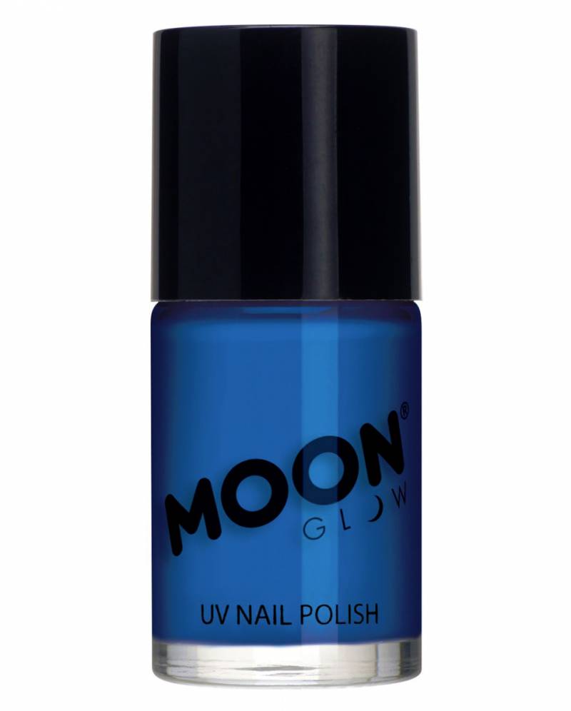 Neon Blauer UV Nagellack als Halloween Make-up Zubehör von Karneval Universe
