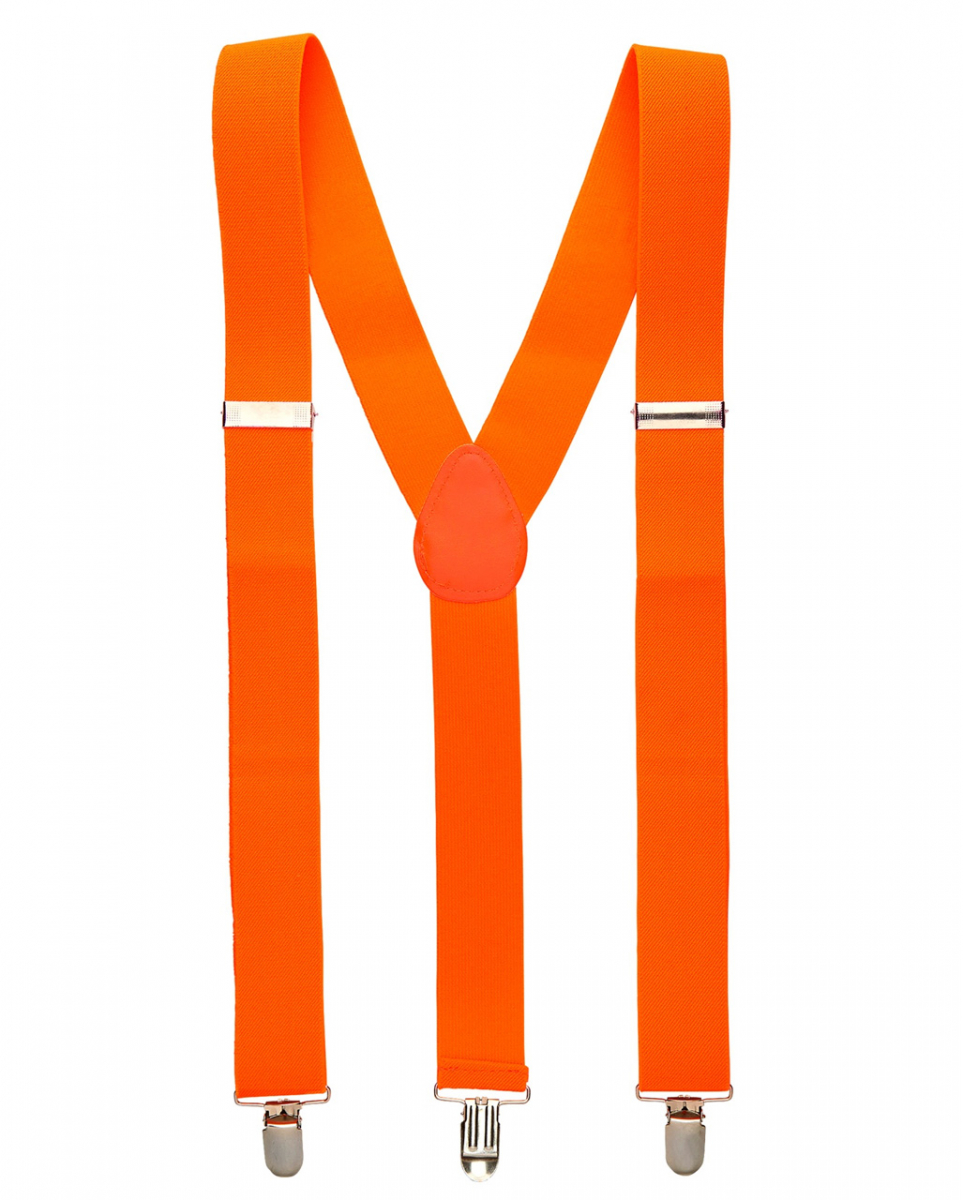 Neonorange Hosenträger  Accessoire für Neon Party von Karneval Universe