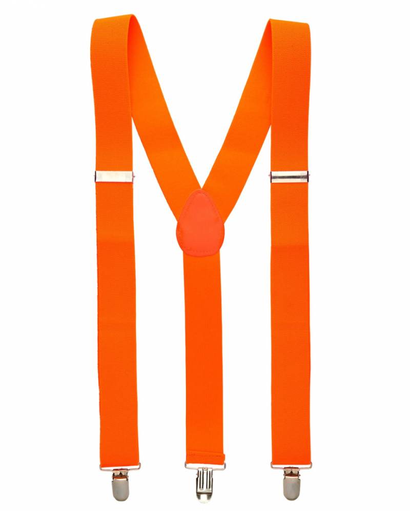 Neonorange Hosenträger  Accessoire für Neon Party von Karneval Universe