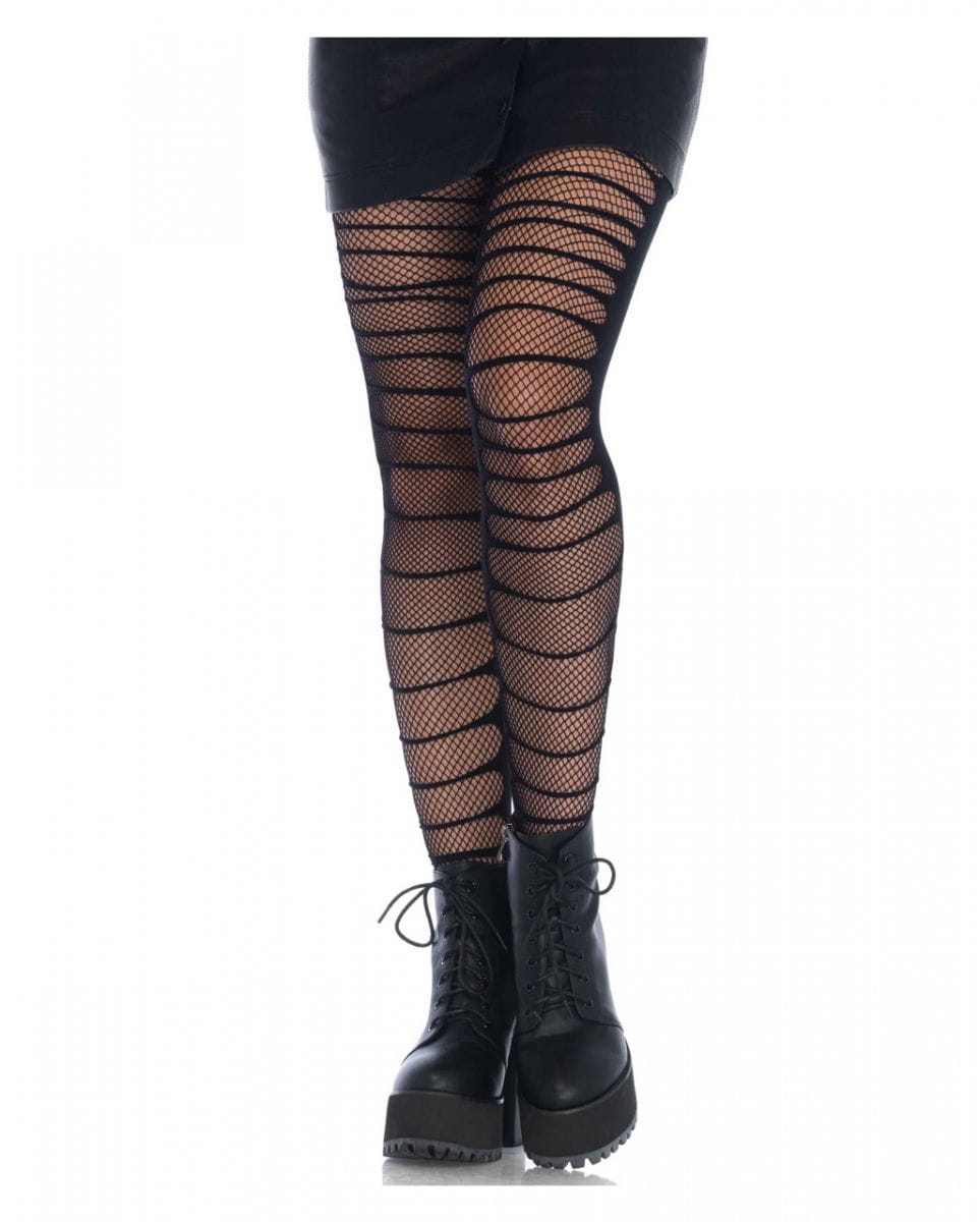 Netz-Strumpfhose Schlitze ★ Gothic Fashion von Karneval Universe