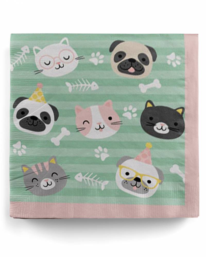 Niedliche Tiere Servietten 33cm 20 St. kaufen! von Karneval Universe