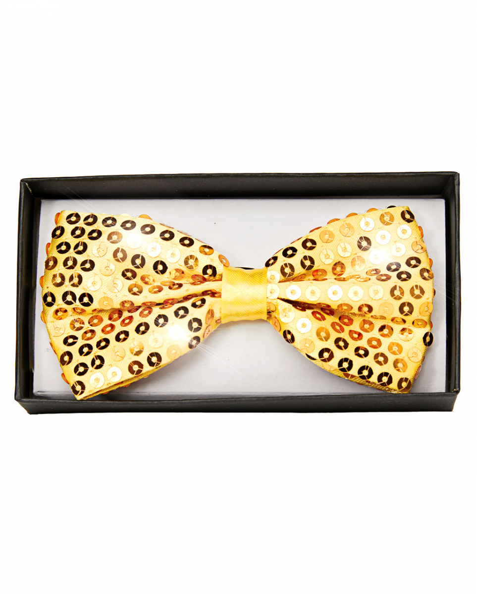 Pailletten Fliege Deluxe gold für Faschingskostüme von Karneval Universe