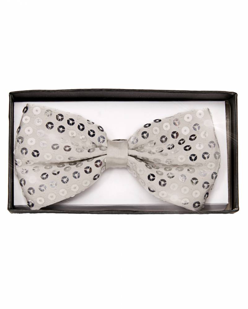 Pailletten Fliege Deluxe silber für Faschingskostüme von Karneval Universe