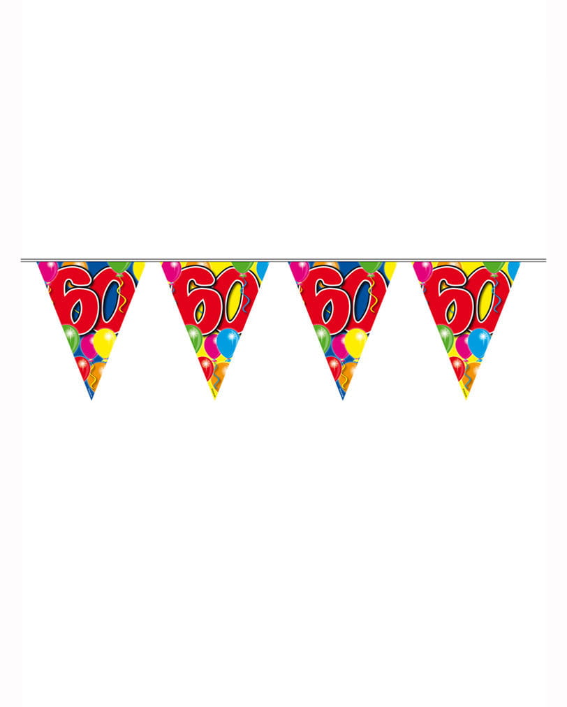Partykette Ballon 60 Jahre   Wimpelkette für den Geburtstag von Karneval Universe