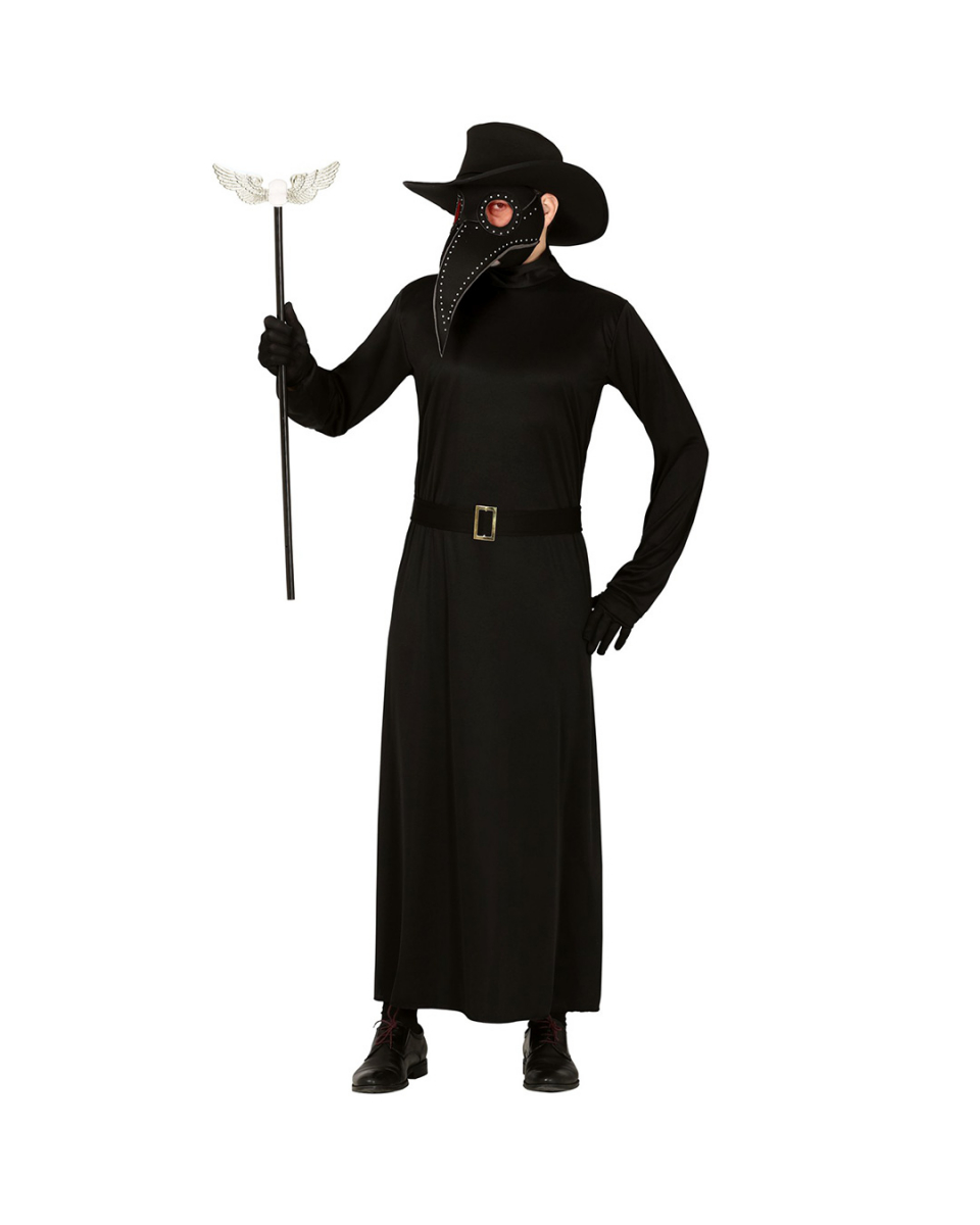 Pest Arzt Kostüm mit Schnabelmaske und Hut für Herren ◆ von Karneval Universe