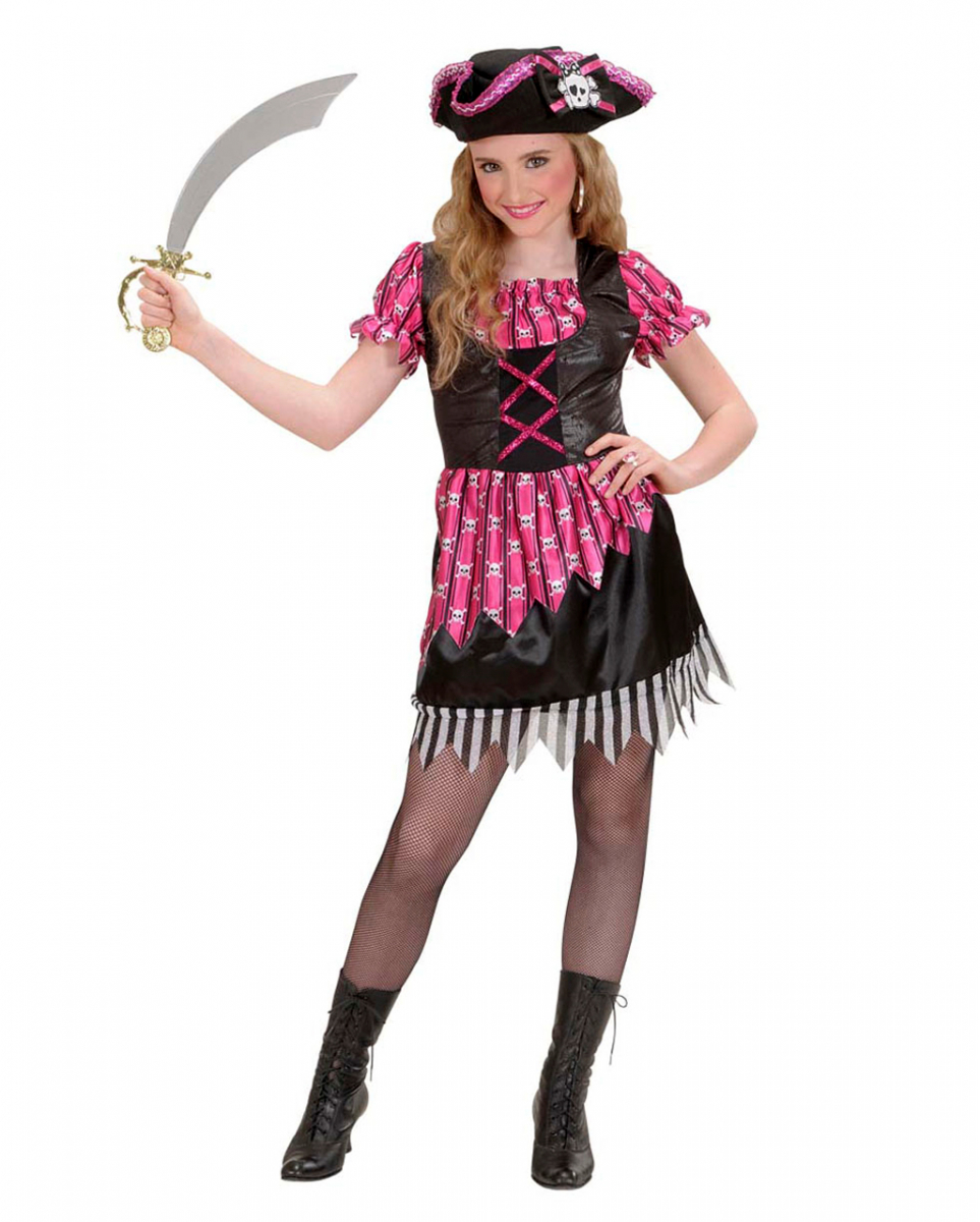 Pink Fantasy Piratin Kinderkostüm für Fasching & Karneval S von Karneval Universe