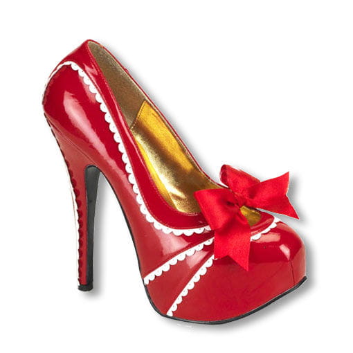 Plateau Pumps mit Schleife Burlesque Pinup Schuhe 38 von Karneval Universe