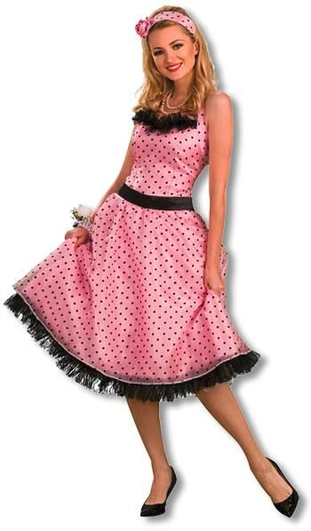 Polka Dot Abschlussball Kostüm L  50ties Kostüme kaufen von Karneval Universe