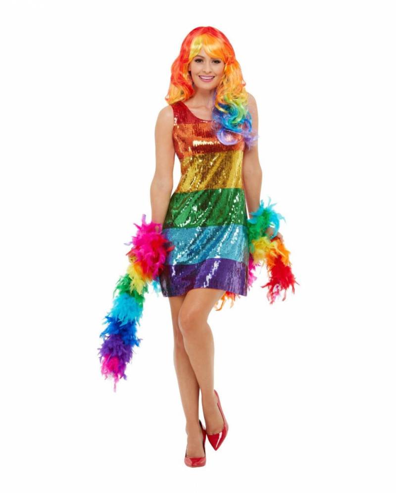 Rainbow Pailletten Glitter Kleid bestellen ?️‍? L von Karneval Universe