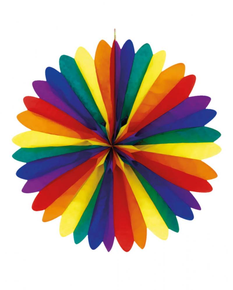 Regenbogen Fächer Deckendeko 50cm als Deko von Karneval Universe