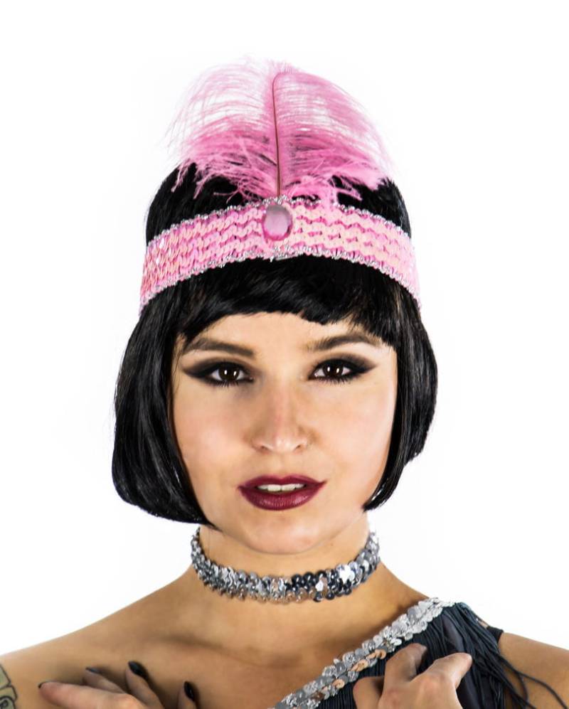 Rosafarbenes Flapper Stirnband   Zwanziger Jahre Stirnband von Karneval Universe
