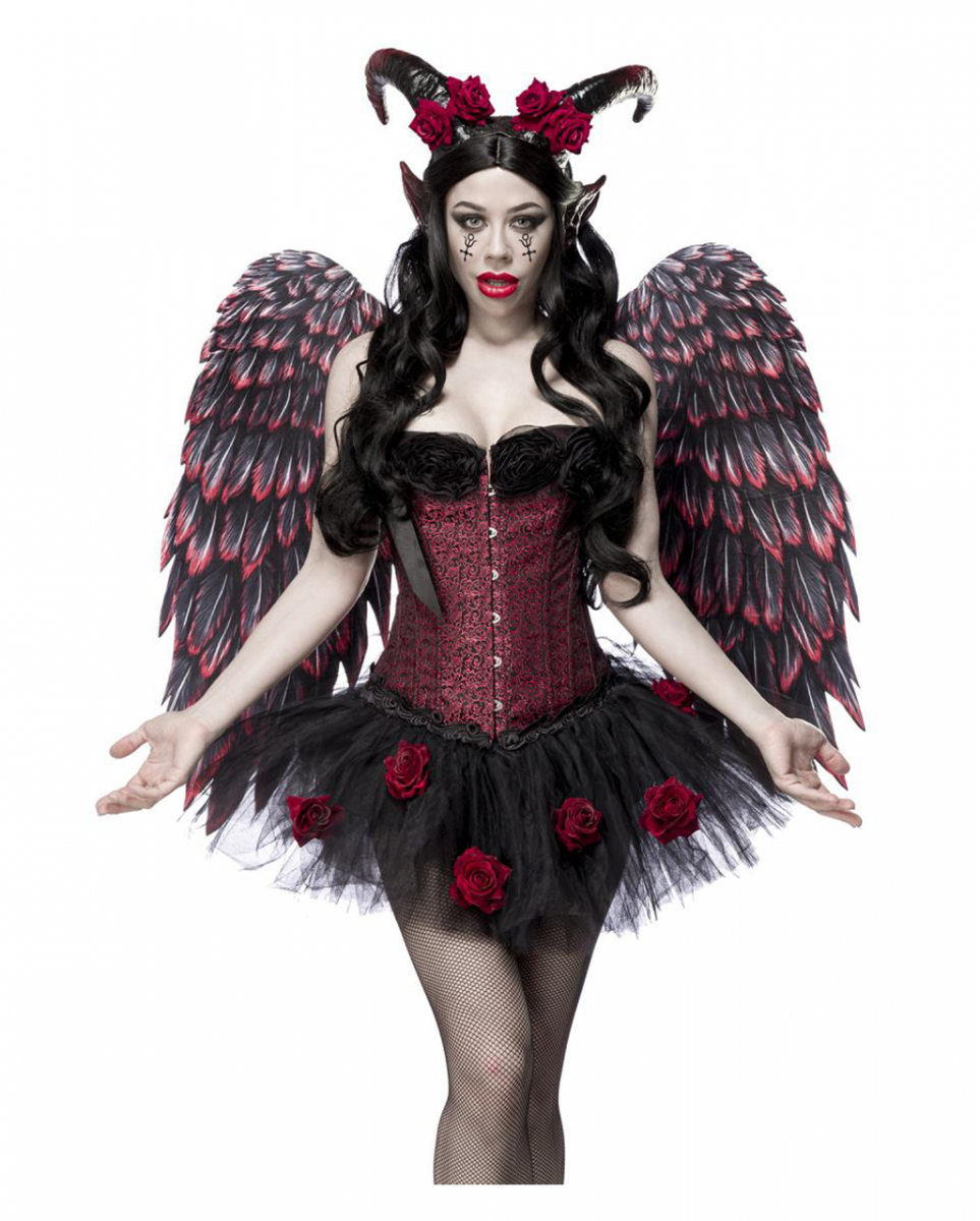 Rosen Teufelin Kostüm mit Flügel JETZT ordern L-40 von Karneval Universe