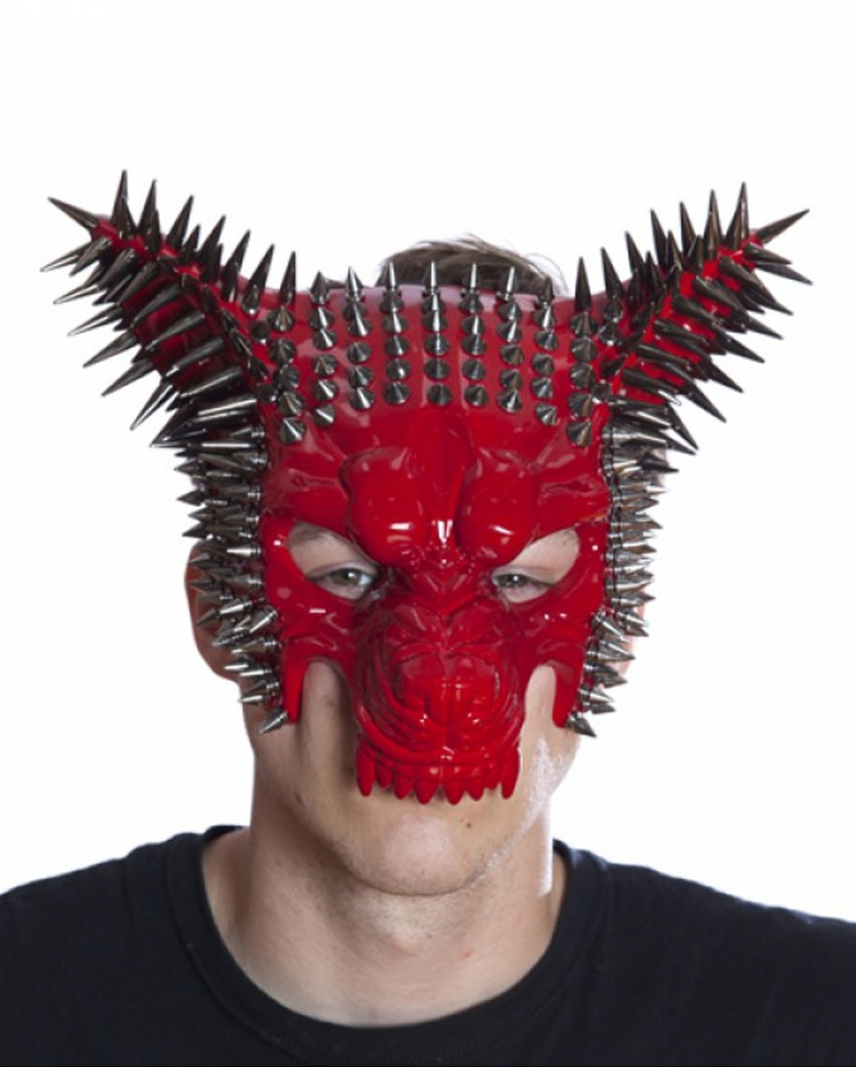 Rote Burning Man Spike Wolf Maske ordern ★ von Karneval Universe