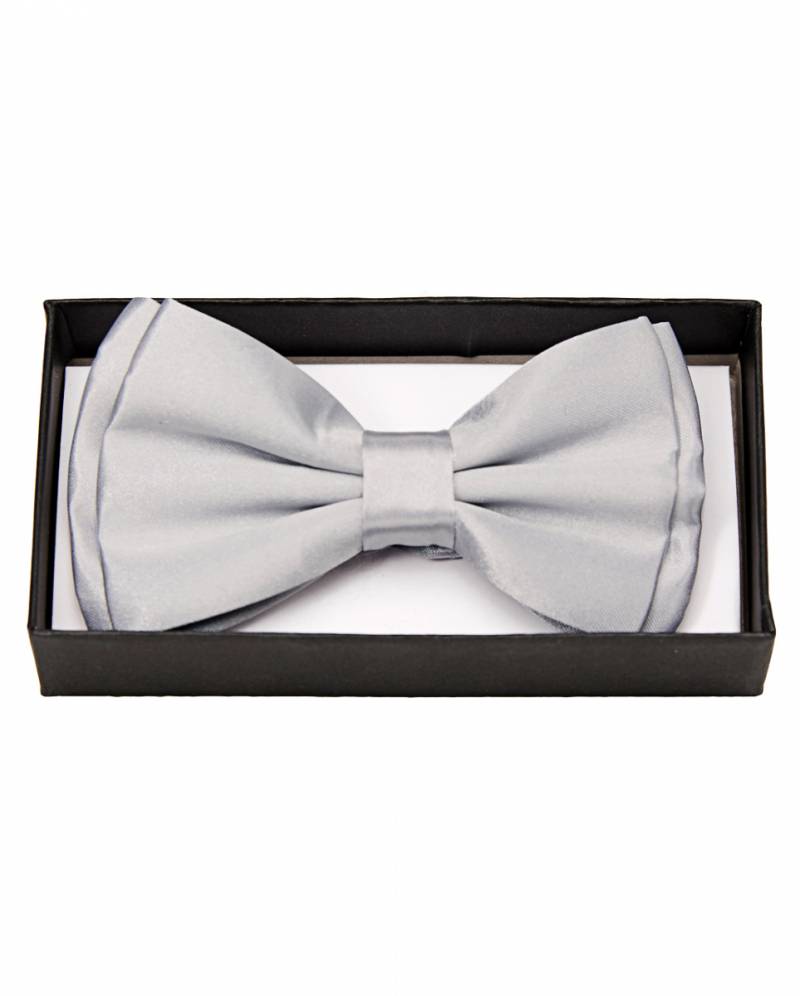 Satin Fliege Deluxe silber für Faschingskostüme von Karneval Universe