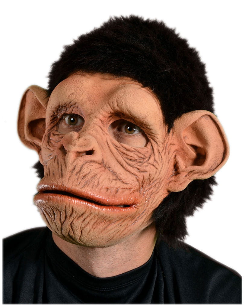 Schimpansen Maske mit Kunstfell   Affenmaske mit Kunsthaar von Karneval Universe