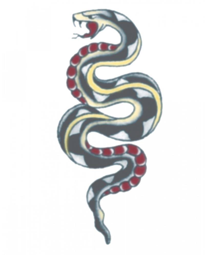 Schlangen Tattoo Klebetattoos als Kostümzubehör von Karneval Universe
