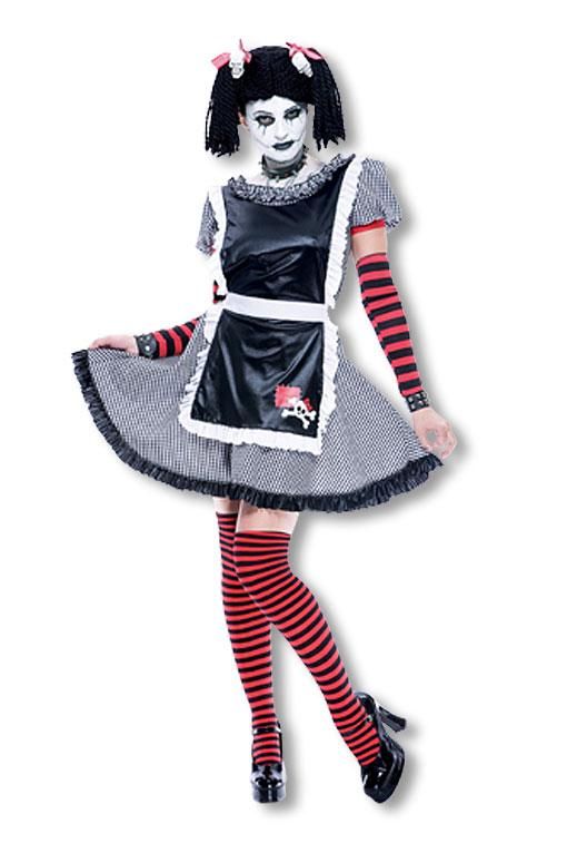 Schlenkerpuppen Gothic Kostüm M -Emo Outfit-Halloween Kostüm von Karneval Universe