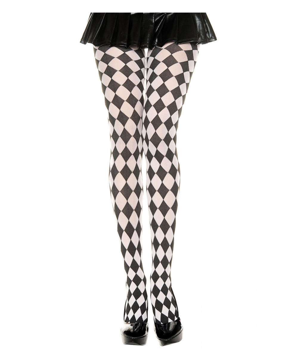 Schwarz-weiße Harlekin Strumpfhose als Verkleidungs-Accessoire Schwarz-weiße Harlekin Strumpfhose als Verkleidungs-Accessoire von Karneval Universe