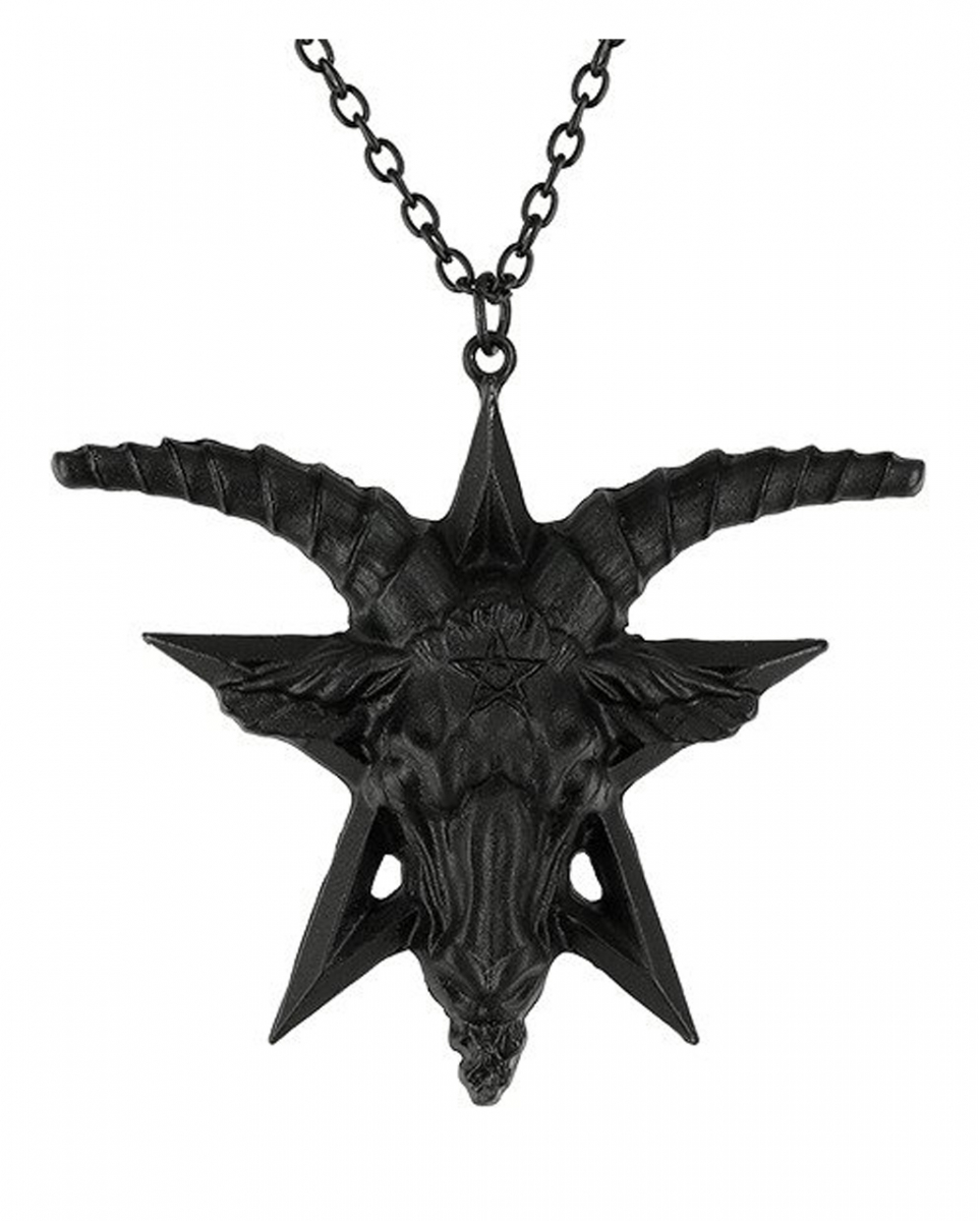 Schwarze Baphomet Gothic Halskette Kostümschmuck von Karneval Universe