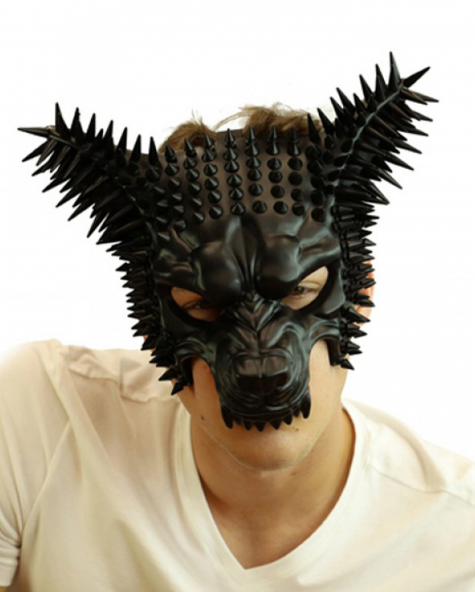 Schwarze Burning Man Spike Wolf Maske ✯✯ Schwarze Burning Man Spike Wolf Maske ✯✯ von Karneval Universe