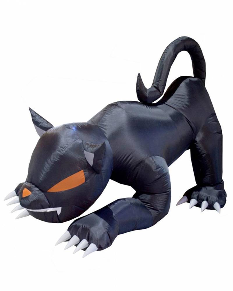 Schwarze Katze Aufblasbar 150cm witzige Gruseldeko von Karneval Universe