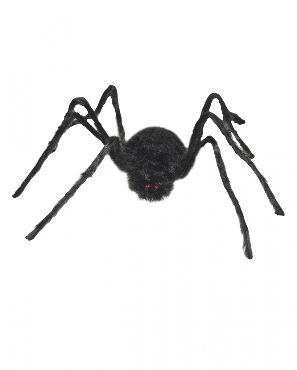 Schwarze Monsterspinne mit Fell 200 cm  Deko von Karneval Universe
