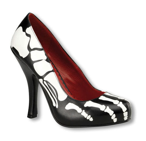 Schwarze Skelett Pumps mit Knochenmotiv Halloween Kostümschuhe 36 Schwarze Skelett Pumps mit Knochenmotiv Halloween Kostümschuhe 36 von Karneval Universe